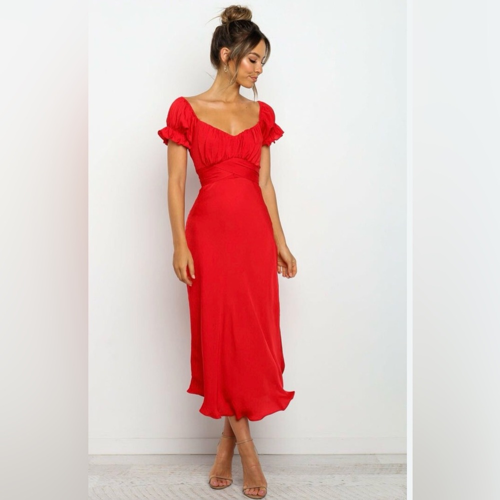 Petal & Pup Oralie Red Midi Dress